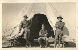 Soldiers Posing at the Entrance of a Tent People in Uniform Postcard Postcard Postcard