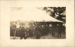 Men Standing under tent Postcard Postcard Postcard