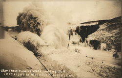 O&W Snow Plow at Work, March 3 1914 Liberty, NY Postcard Postcard Postcard