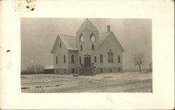 Chuch in the Snow - Footville WI Wisconsin Postcard Postcard Postcard