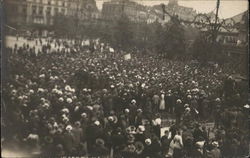 Crowd of People in Square (Europe) Postcard