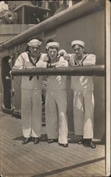 Three Sailors on Deck Postcard