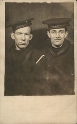 Portrait of 2 Sailors from USS Nebraska Navy Postcard Postcard Postcard