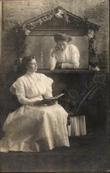 Elegant Women Reading Together Postcard