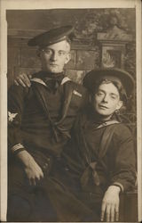 Two Sailors Posing Postcard