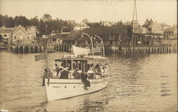 "Norman II" Leaving Dock With Passengers Brookline, MA Postcard Postcard Postcard