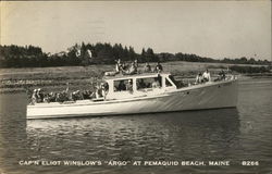 Cap'n Eliot Winslow's "Argo" at Pemaquid Beach, Maine Postcard Postcard Postcard