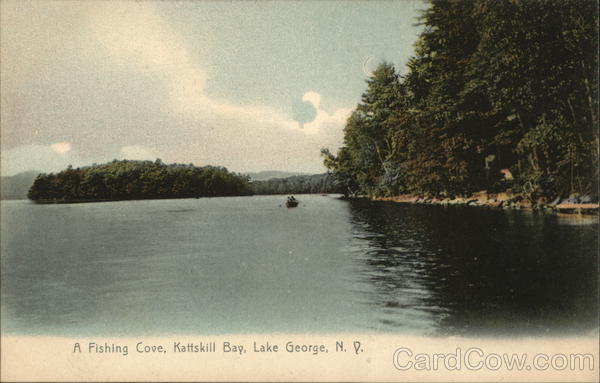 Fishing Cove, Kattskill Bay Lake George, NY Postcard