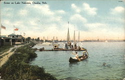 Scene on Lake Nakomis Omaha, NE Postcard Postcard Postcard