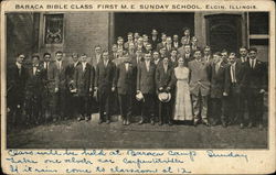 Baraca Bible Class, First M.E. Sunday School Postcard