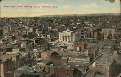 Bird's Eye View, Looking West Newark, NJ Postcard Postcard Postcard