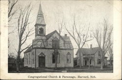 Congregational Church and Parsonage Harvard, NE Postcard Postcard Postcard