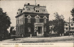 Memorial Hall and Public Library Postcard