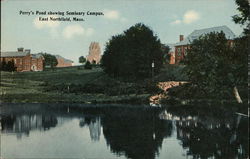 Perry's Pond showing Seminary Campus East Northfield, MA Postcard Postcard Postcard