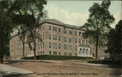 Haverhill High School from City Hall Park Postcard