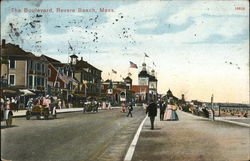 The Boulevard, Revere Beach Massachusetts Postcard Postcard Postcard