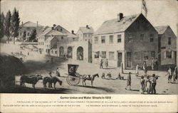 Corner Union and Water Streets in 1810 New Bedford, MA Postcard Postcard Postcard