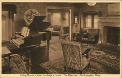 Living Room, Calvin Coolidge's Home Northampton, MA Postcard Postcard Postcard