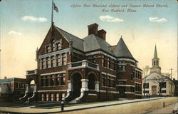 Sylvia Ann Howland School and Second Advent Church New Bedford, MA Postcard Postcard Postcard