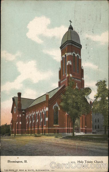 Holy Trinity Church Bloomington, IL Postcard