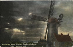 Sunset and Dutch Windmill-Golden Gate Park Postcard