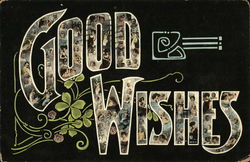 Good Wishes Faces in Letters Postcard Postcard Postcard