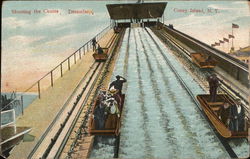 Shooting the Chutes, Dreamland - Coney Island Postcard