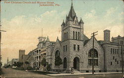 First Christian Church and Munroe Street Postcard