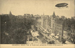 Cromwell Dixon, the 18-year-old aviator flying over Boston Massachusetts Postcard Postcard Postcard