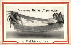 Two women in a hammock Middletown, CT Postcard Postcard Postcard