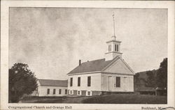 Congregational Church and Grange Hall Buckland, MA Postcard Postcard Postcard