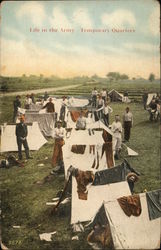 Life in the Army - Temporary Quarters Postcard