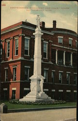 Confederate Monument and Court House Postcard