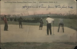 2nd putting green, Southern Pines Country Club Postcard