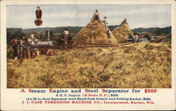 A Steam Engine and Steel Separator for $800 Farming Postcard Postcard Postcard