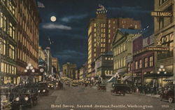 Hotel Savoy at Second Avenue Seattle, WA Postcard Postcard Postcard