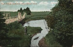 Trout Fishing, Dunk River, Prince Edward Island Postcard