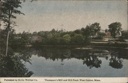 Thompson's Mill and Mill Pond West Groton, MA Postcard Postcard Postcard