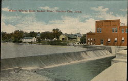 Waterworks Dam, Cedar River Charles City, IA Postcard Postcard Postcard