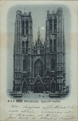 Eglise Ste. Gudule Brussels, Belgium Benelux Countries Postcard Postcard