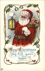 May Christmas Joy Fill Your Heart Santa Claus Postcard Postcard