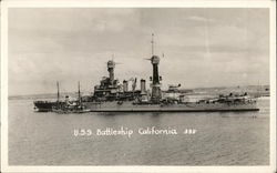 U.S.S. Battleship California Navy Postcard Postcard