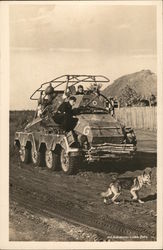 Unfere Wehrmacht German Tank & Shepherd Dog World War II Postcard Postcard