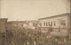 Fourth of July Celebration in Early 20th Century Town Postcard