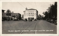 Palace Square Showing Hawaiian Electric Building Postcard