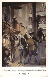 Tense "Old South" Meeting Leads to Boston Tea Party Postcard Postcard