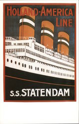 S.S. Statendam, Holland-America Line Poster Advertising Reproductions Postcard Postcard