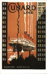 Cunard Line Europe-America Postcard