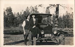 1920 Couple with Ford Model T Arizona Plates 16105 Cars Postcard Postcard Postcard