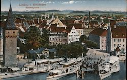 View of Port, Lake Constance Lindau, Germany Postcard Postcard Postcard